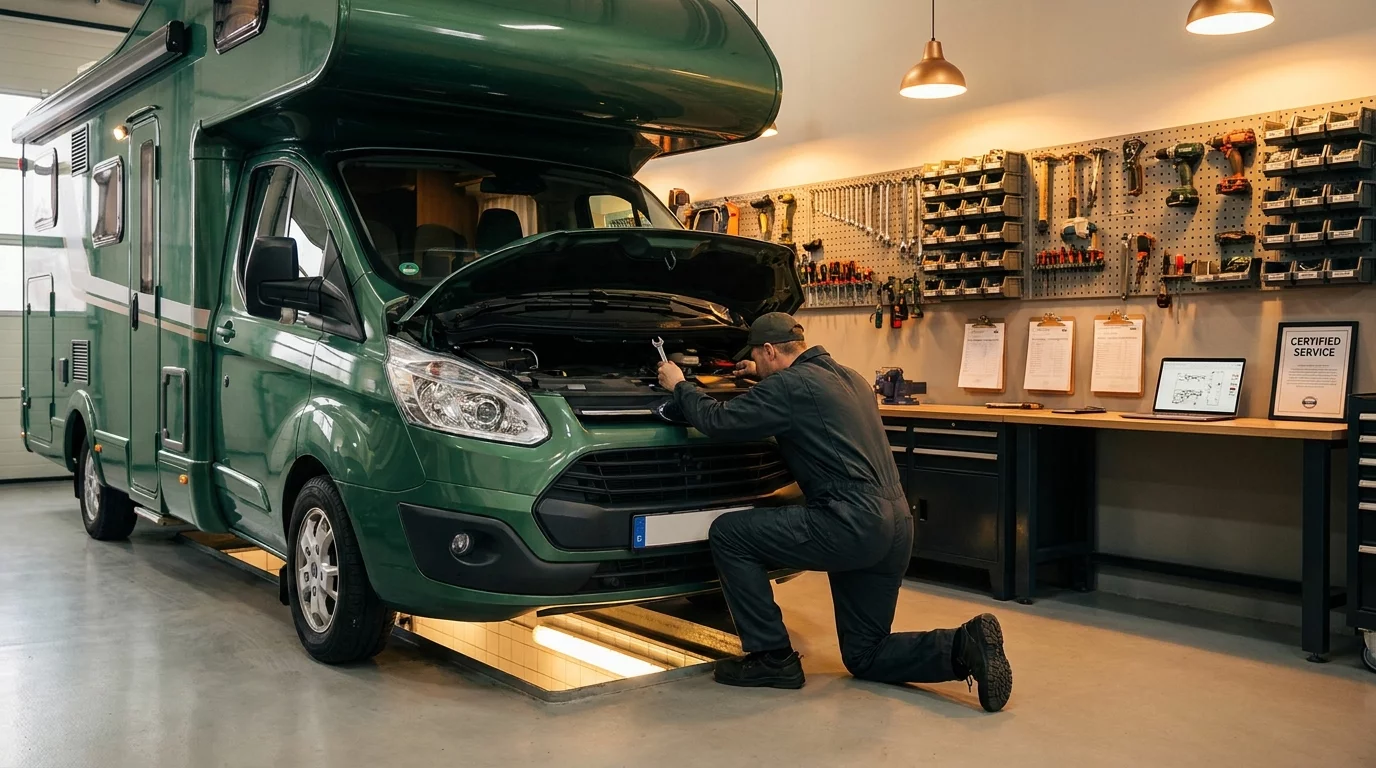 Entretien camping-car en atelier