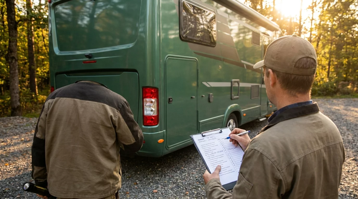 Inspection detaillee camping-car avec checklist